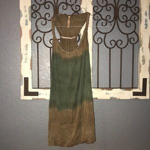 Women’s Green and brown long tank top from papaya